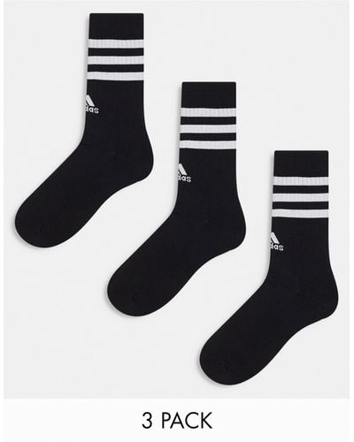 adidas Originals Adidas Training 3 Pack Three Stripe Socks - Black