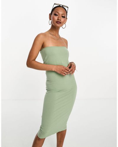 ASOS Seamless Bandeau Midi Dress - Green