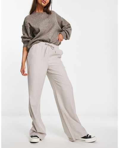 Reclaimed (vintage) Pantalon baggy à rayures fines - Blanc