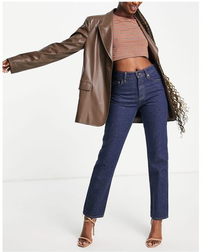 French Connection Striaght Leg High Waist Jeans - Blue