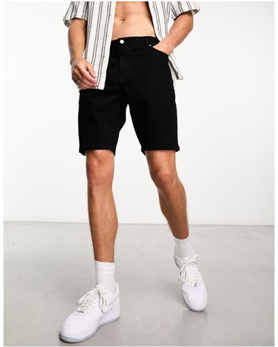 ASOS Skinny Regular Length Denim Shorts - Black