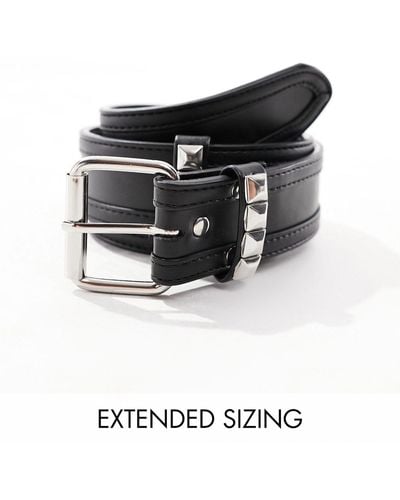 ASOS Faux Leather Belt With Metal Loop Detail - Black