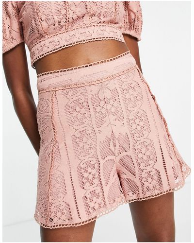 ASOS – shorts aus häkelspitze - Pink