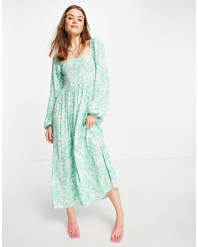 Envii Maxi Milkmaid Dress - Green