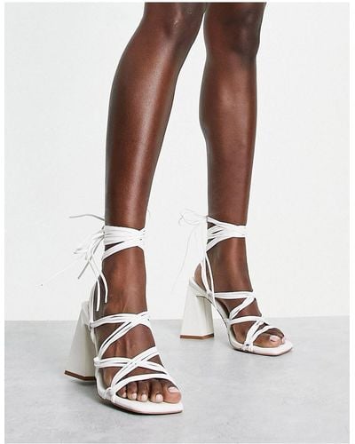 SIMMI Simmi London Paris Heeled Sandals With Ankle Ties - White