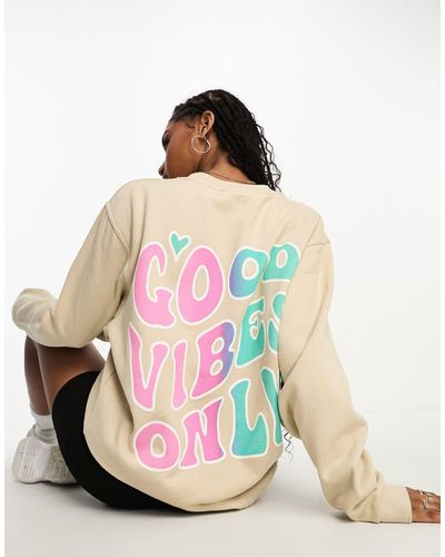 In The Style Exclusives - Sweatshirt Met 'good Vibes Only' Motief - Meerkleurig