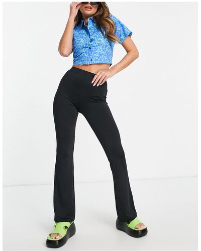Collusion Slinky Flare Trousers - Blue