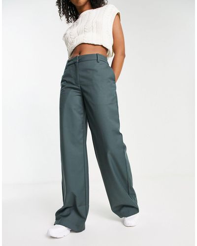 Weekday Riley Wide Leg Pants - Blue