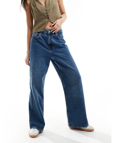 ONLY Maisie - jeans ampi a vita bassa lavaggio vintage medio - Blu