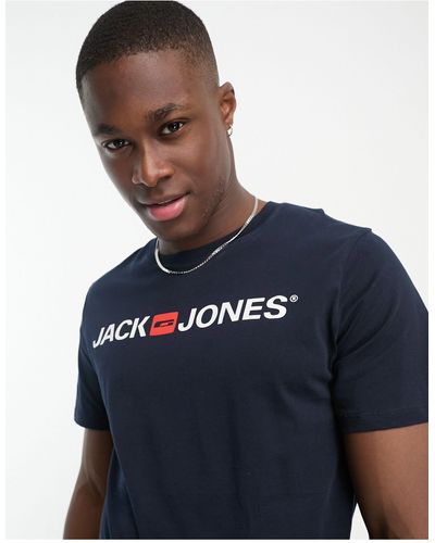 Jack & Jones T-shirt Met Logo - Blauw