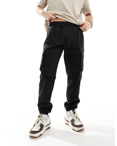 River Island Greco Cargo Trousers - Black