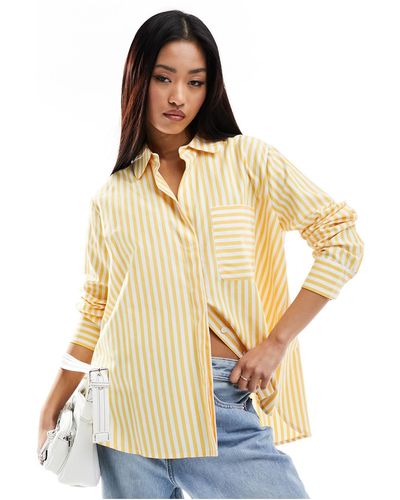 French Connection Striped Oversized Poplin Shirt - White