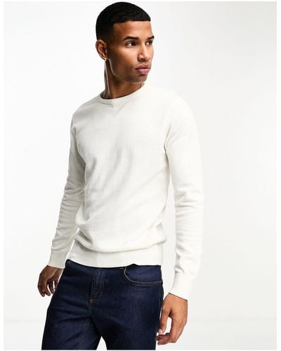 Brave Soul Cotton Crew Neck Jumper - White