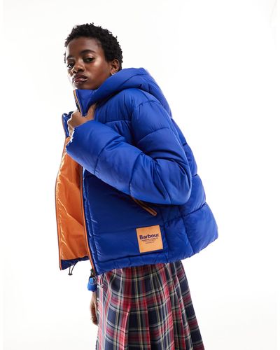 Barbour X Asos Exclusive Hooded Puffer Coat - Blue