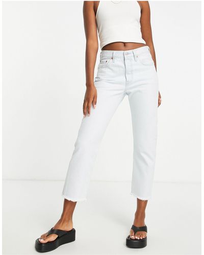Levi's – 501 – jeans mit hohem bund, geradem bein und kurzem schnitt - Weiß