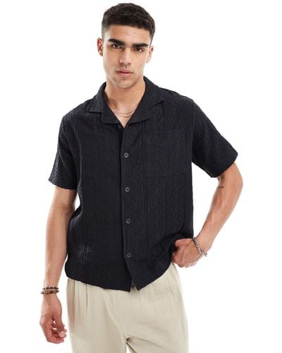 River Island Short Sleeve Shirt - Black