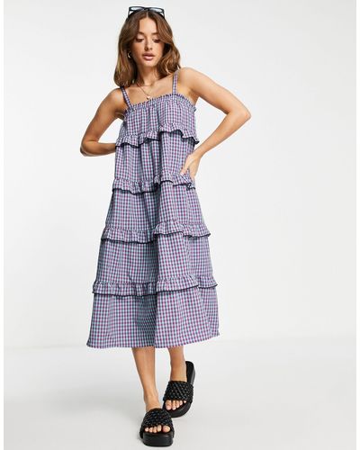 Vero Moda Strappy Tiered Smock Mini Dress - Multicolour