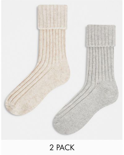 ASOS Confezione da due paia di calzini - Bianco