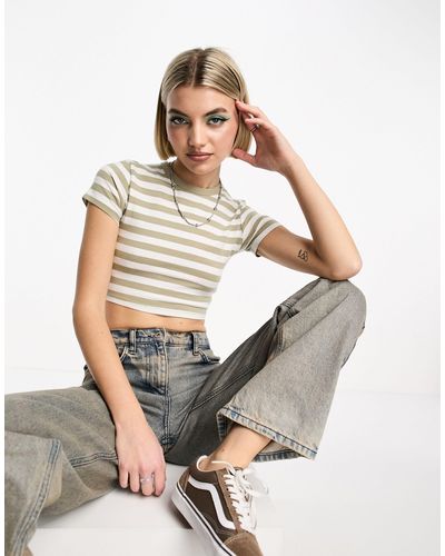 Cotton On Cropped Micro T-shirt - Grijs