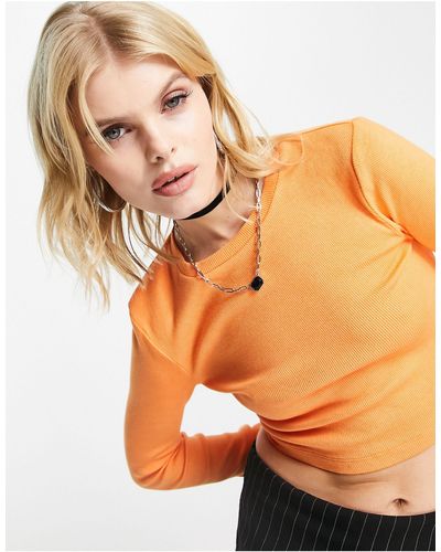 EDITED Long Sleeve Fitted Top - Orange