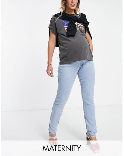 Missguided Riot - jean mom en tissu stretch confortable - Bleu