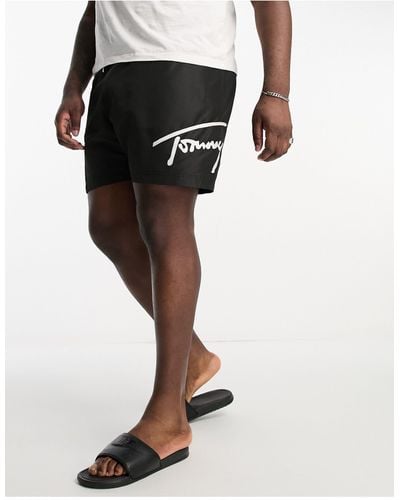 Tommy Hilfiger Big & Tall Medium Drawstring Swim Shorts - Black