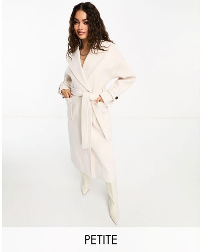 Forever New Cappotto elegante avvolgente color crema con cintura da allacciare - Bianco