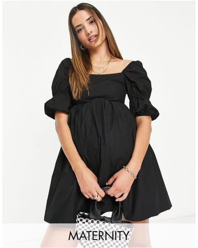 Missguided Poplin Smock Mini Dress - Black