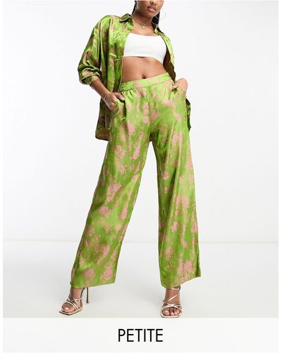 Y.A.S Petite Floral Jacquard Trouser Co-ord - Green