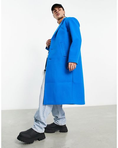 ASOS Cappotto comodo effetto lana - Blu