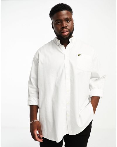 Lyle & Scott Plus - chemise oxford classique à logo emblématique - Blanc