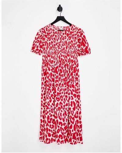 Simply Be Waffle Midi Dress - Red