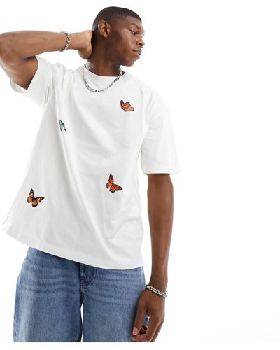 Good For Nothing Oversized Butterfly Print T-shirt - White