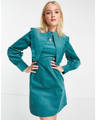Urban Revivo Mini-jurk Met Ruches Voor - Blauw