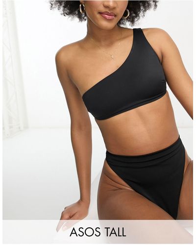 ASOS Asos Design Tall - Mix En Match - Hoogopgesneden String-bikinibroekje Met Hoge Taille - Zwart
