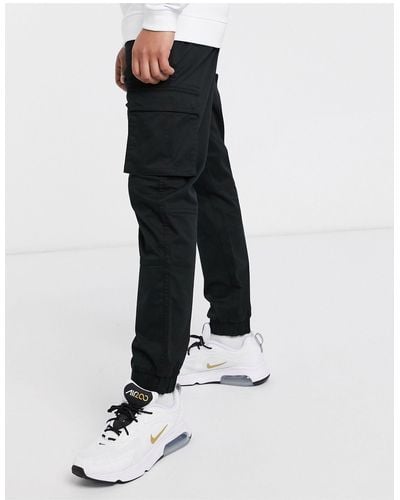 Only & Sons Pantaloni cargo slim neri con elastico sul fondo - Nero
