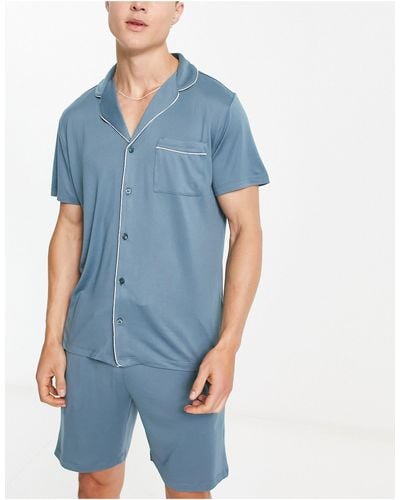 Chelsea Peers – kurzer modal-schlafanzug - Blau