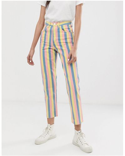 Wrangler Candy Stripe High Rise Mom Jean - Multicolour