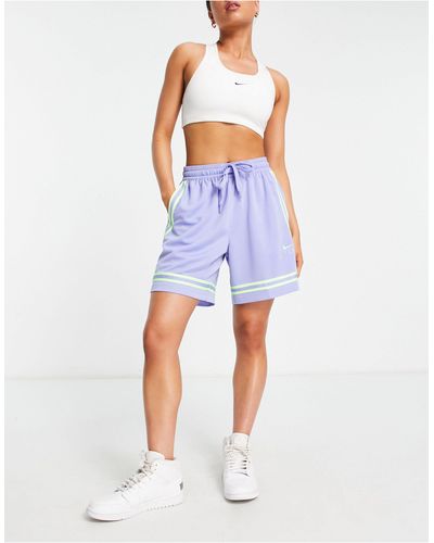 Nike Basketball Fly - pantaloncini lilla con incrocio - Blu