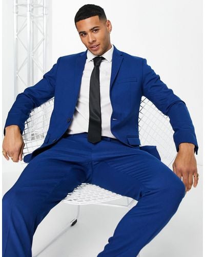 New Look Slim Suit Jacket - Blue