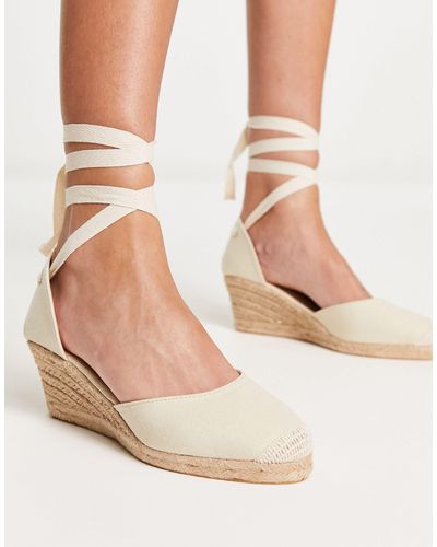 London Rebel Espadrille Wedges - Natural