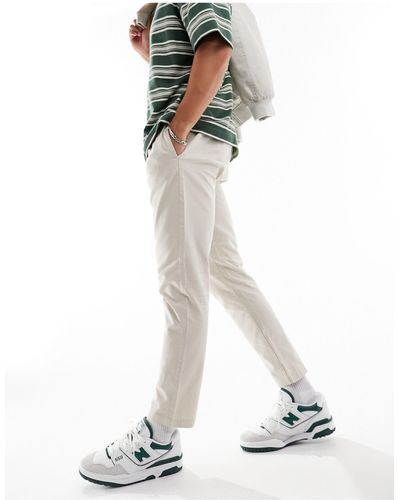 Brave Soul Pantalon chino à taille élastique - taupe - Blanc
