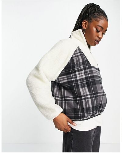 French Connection Sabrine Checked Fleece - White