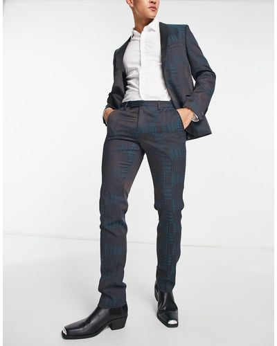 Twisted Tailor Garland Skinny Suit Pants - Blue