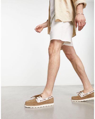 ASOS Boat Shoes With Contrast Details - Natural