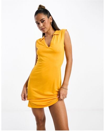French Connection Sleeveless Jersey Mini Dress - Yellow