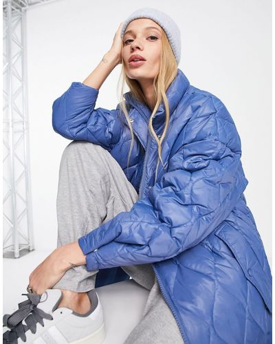 Object Down Quilted Padded Jacket - Blue