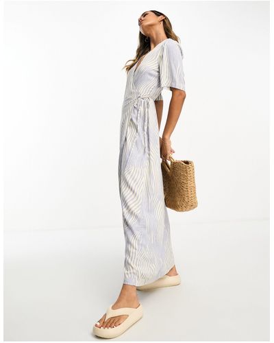 SELECTED Femme Wrap Front Maxi Dress - White