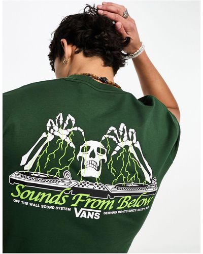Vans T-shirt con stampa "sounds from below" sul retro - Verde