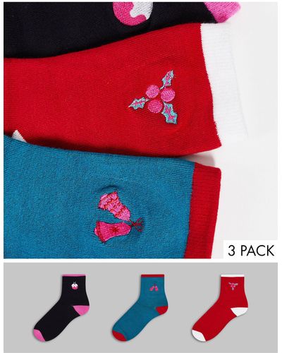 Chelsea Peers Christmas Pudding 3 Pack Sock Gift Box - Multicolour
